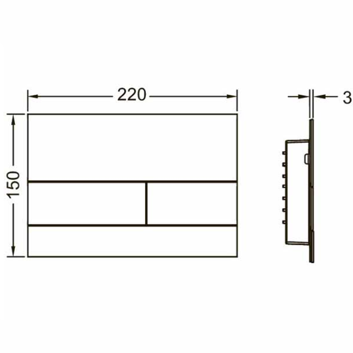 Панель смыва, металл, полированное красное золото, square ii TECE арт. 9240841