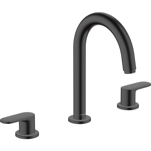 Смеситель для раковины на 3 отверстия со сливным гарнитуром, Hansgrohe Vernis Blend, черный арт. 71553670