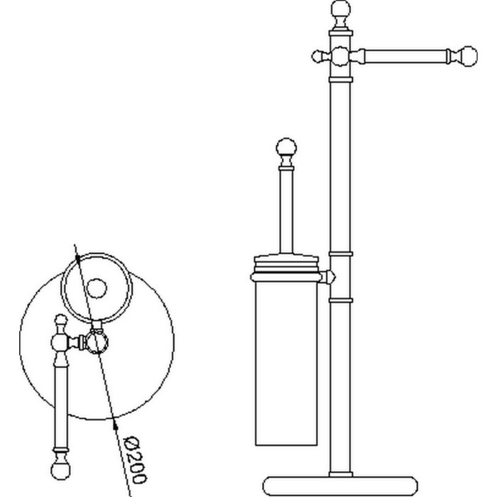 Напольная стойка: бумагодержатель и ерш, хром, Tiffany World - TWSIG52CR