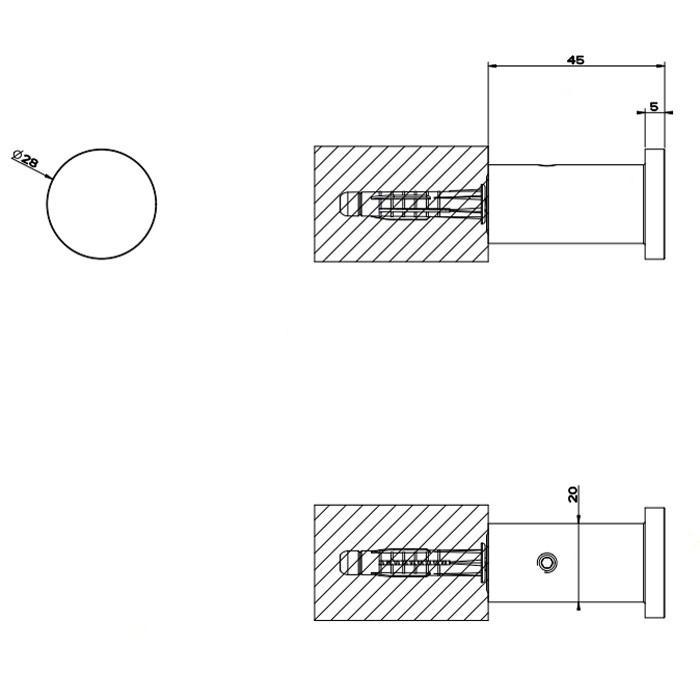 Крючок настенный, Gessi 316, шлифованная сталь арт. 54821#239