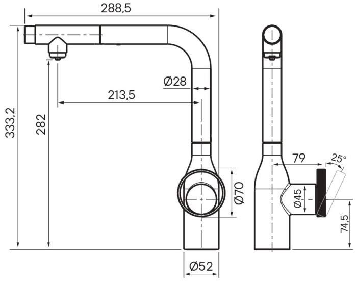 Смеситель для кухни  Paulmark URBAN STARKE, золото - Ur213104-G
