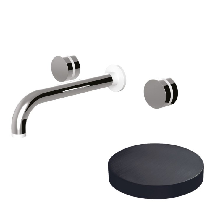 Встраиваемый смеситель на раковину, двухрычажный, излив 20 см, Giulini My ring, ганметал арт. MR0123CRNS