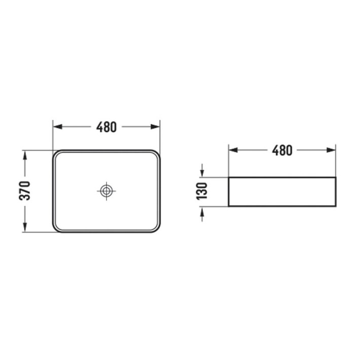Раковина накладная 480х370х130 белая, Azario - AZ-2074 SP