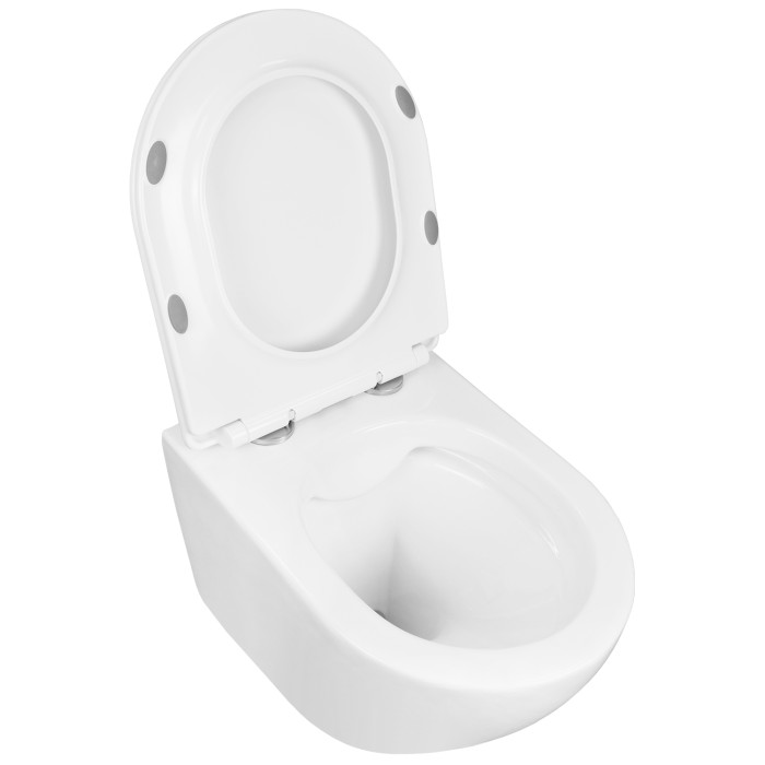 Подвесной унитаз 360х480х350 безободковый, c быстросъемным сиденьем микролифт, Azario Fatto арт. AZ-1049WS