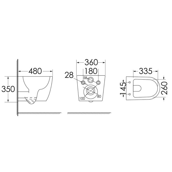 Подвесной унитаз 360х480х350 безободковый, c быстросъемным сиденьем микролифт, Azario Fatto арт. AZ-1049WS