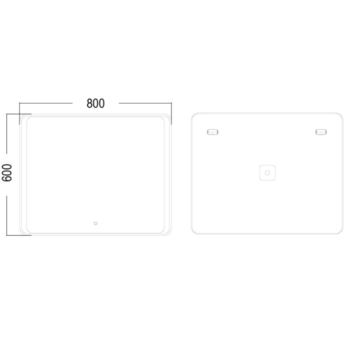 Зеркало Valeria 800х600, влагостойкое, c подсветкой и диммером, Azario Стив - CS00064487