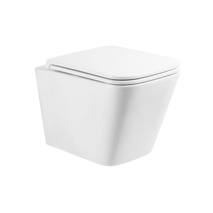 Подвесной унитаз, безободковый, BelBagno, белый глянцевый, ARDENTE-R арт. BB520CHR/BB2322SC