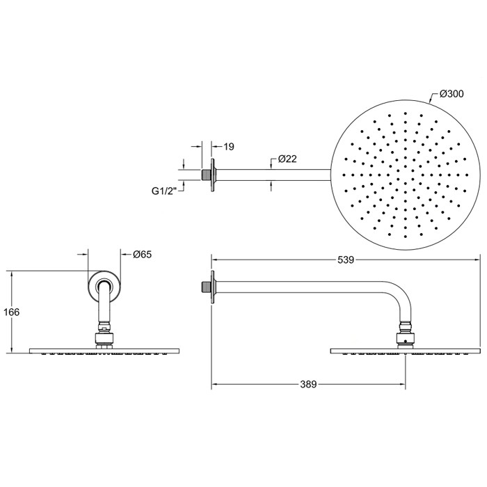 Душевая головка шарнирная на 1/2” с защитой от налёта, Gessi Inciso, black xl арт. 58248#299