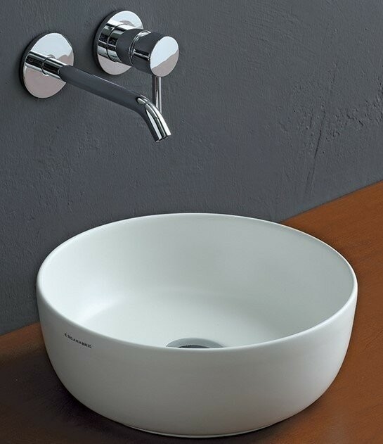 Раковина накладная, без перелива, без отверстий, цвет белый, Scarabeo Glam - 1808