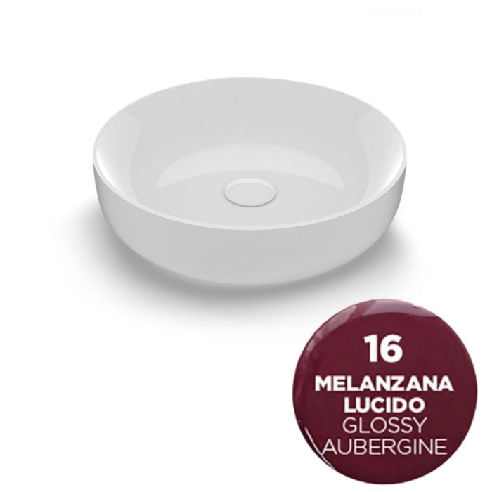 Накладная раковина, d45 h14 см, Olympia ceramica Metamorfosi, баклажан глянцевый арт. MET4245016