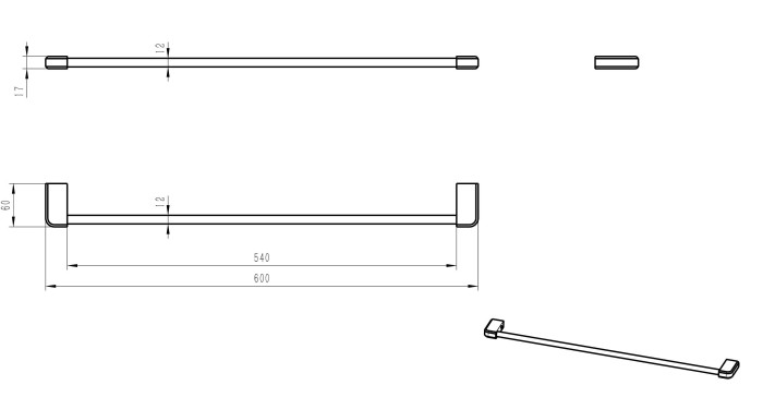 Полотенцедержатель, Wonzon & Woghand, WW-V3101-MB цвет: черный