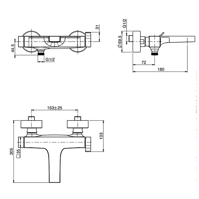 Fima Carlo Frattini Смеситель для ванну, настенный, Zeta, F3964/1OR цвет: золото