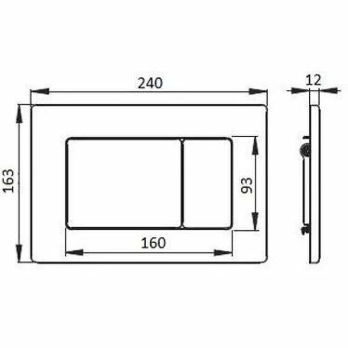 Кнопка для инсталляции, нерж.Сталь chrome, Boheme - 650-CR