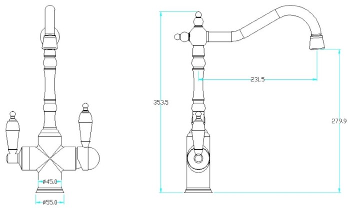 Смеситель для кухни, хром, Tradizionale Chromo Boheme 113
