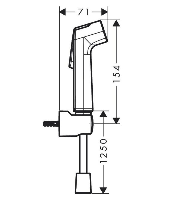 Гигиенический душ с держателем и шлангом 125см Bidette Hansgrohe, хром арт. 29234000