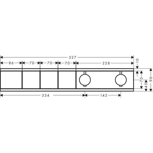 Термостат для душа скрытого монтажа на 3 потребителя, Hansgrohe RainSelect, хром арт. 15381000