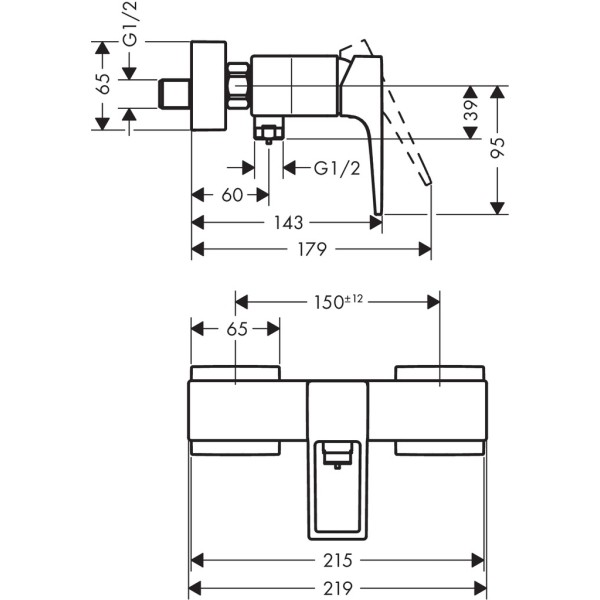 Смеситель для душа, Hansgrohe Metropol, хром арт. 74560000