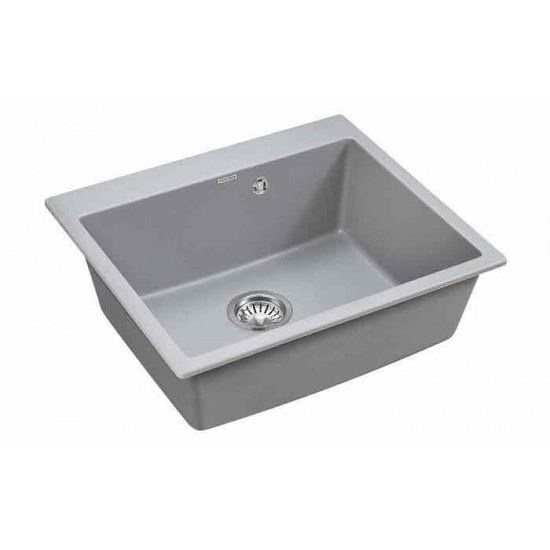 Мойка для кухни гранит 600х520 Paulmark KANTE 60, серый металлик - PM106052-GRM