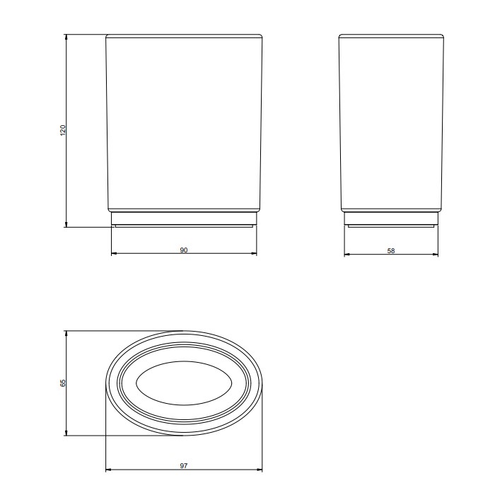 Стакан для зубных щеток настольный, Gessi Ovale, белый/хром арт. 25333#031