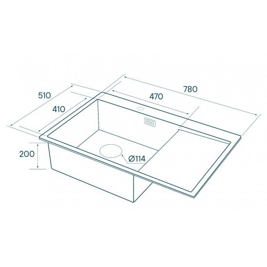 Мойка для кухни нержавеющая 780х510мм Paulmark ELDE, брашированная нерж. сталь, левая - PM807851-BSL