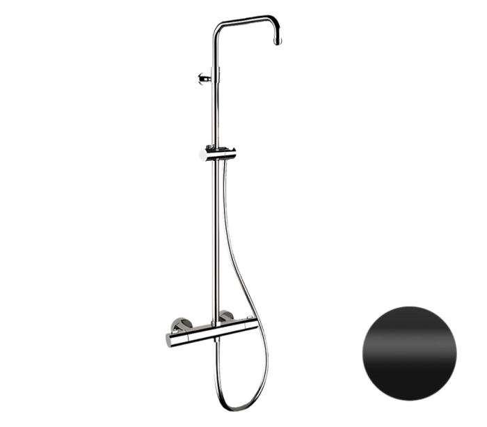 Душевая система термостатическая черный матовый, Remer Elegance, внешнего монтажа EQ32ASSDNO