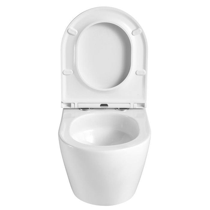 Подвесной унитаз 370х490х360 смыв "торнадо", скрытое крепление, безободковый, в комплекте с быстросъемным сидением микролифт, Azario Grado арт. AZ-0046-UQ3