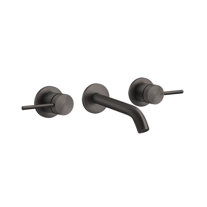 Встраиваемый смеситель для раковины с изливом 146-128мм, Gessi 316, brushed black metal pvd арт. 54192#707