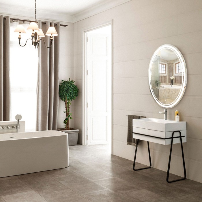 Зеркало VIGO 570х770 c подсветкой и диммером, сенсорный выключатель, Azario Satellit - LED-00002522