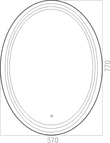 Зеркало VIGO 570х770 c подсветкой и диммером, сенсорный выключатель, Azario Satellit - LED-00002522