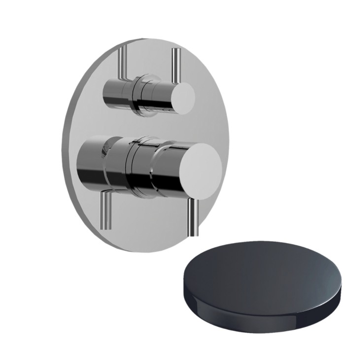 Смеситель для душа встраиваемый с дивертером-рычагом, на 2 режима, Giulini My future, хром черный глянц арт. 5964-2CRN