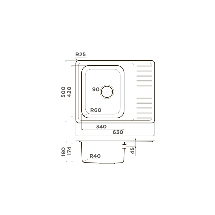 Кухонная мойка Omoikiri Sagami 63-IN нерж. сталь, цвет нержавеющая сталь арт. 4993732