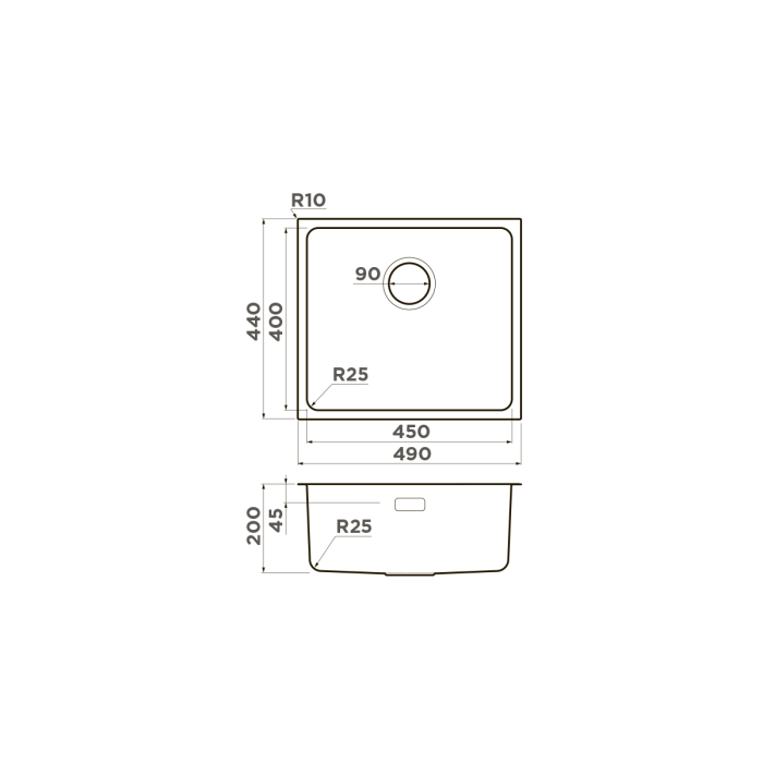 Кухонная мойка Omoikiri Tadzava 49-U, цвет I-IN нерж. сталь, цвет нержавеющая сталь арт. 4993074