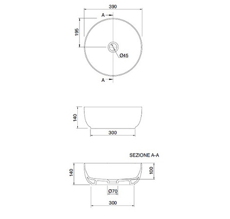 Раковина накладная, без перелива, без отверстий, цвет белый, Scarabeo Glam - 1807