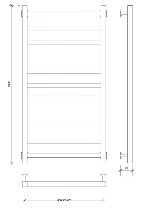 Полотенцесушитель водяной 100x50 Корсико 3 (хром) Secado арт. 4603777474614