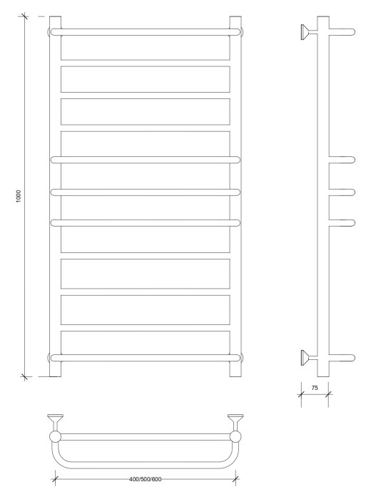 Полотенцесушитель водяной 100x50 Модена 2 (хром) Secado арт. 4603777480097