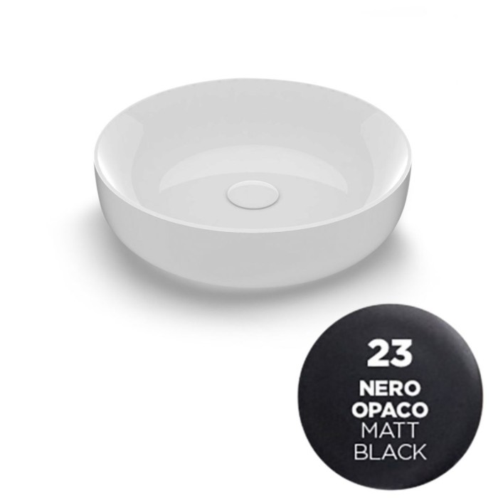 Накладная раковина, d45 h14 см, Olympia ceramica Metamorfosi, черный матовый арт. MET4245023
