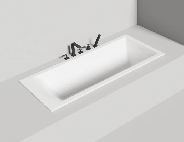 Ванна встраиваемая 169,8x75, матовая, Salini CASCATA KIT арт. 104313M