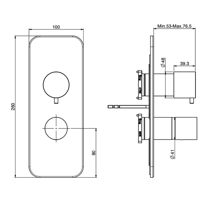 Fima Carlo Frattini Смеситель для душа, встраиваемый, с переключателем на 2/3 выхода, Nomos Go, F4169X6CR цвет: хром