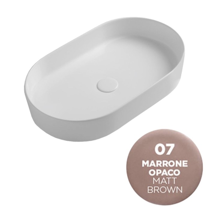 Накладная раковина, 60x36xh12 см, Olympia ceramica Smash, бежевый матовый арт. SMA42SO6007