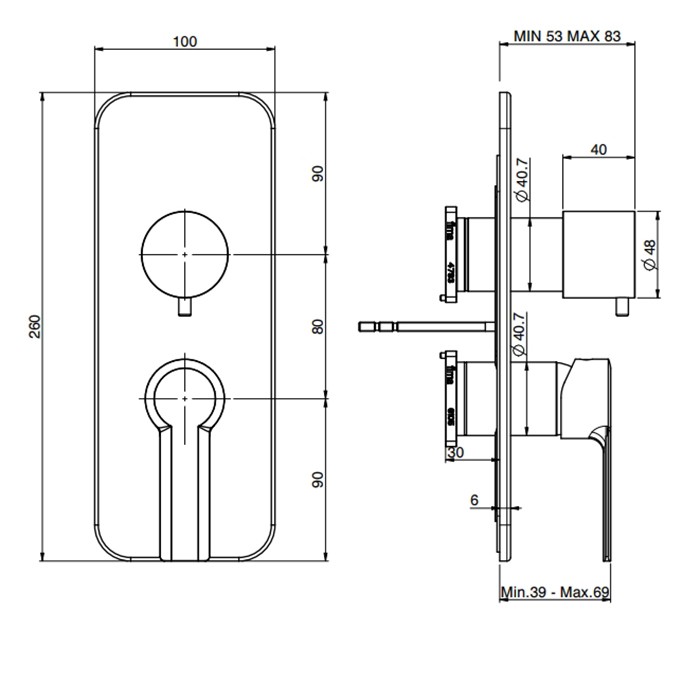 Fima Carlo Frattini Смеситель для душа, встраиваемый, с переключателем на 2/3 потока, Mast, F3139X6OR цвет: золото