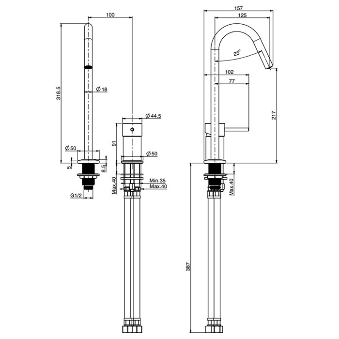 Fima Carlo Frattini Смеситель для раковины, на 2 отв., с донным клапаном, Spillo Up, F3271NCOR цвет: золото