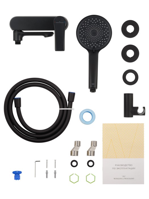 Смеситель для ванны с душем, Wonzon & Woghand Brilliant, WW-88037079-MB цвет: черный