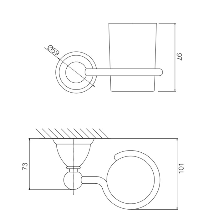 Fima Carlo Frattini Стакан, подвесной, Accessori, F6043/1OR цвет: золото