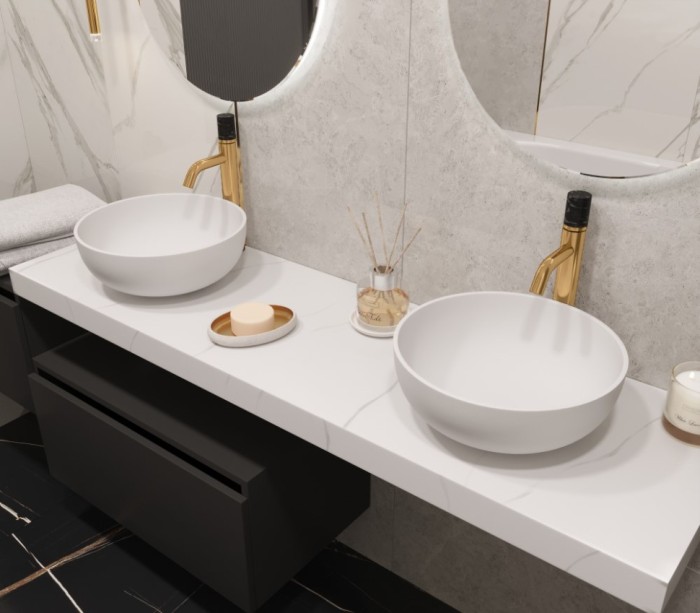 Столешница прямая calacatta 1610x460x70, Boheme Flat - 869-160-CLCT