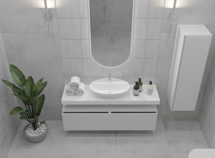 Ящик под столешницу 140см white glossy vallessi uno-s, Boheme Flat - 897-140-W