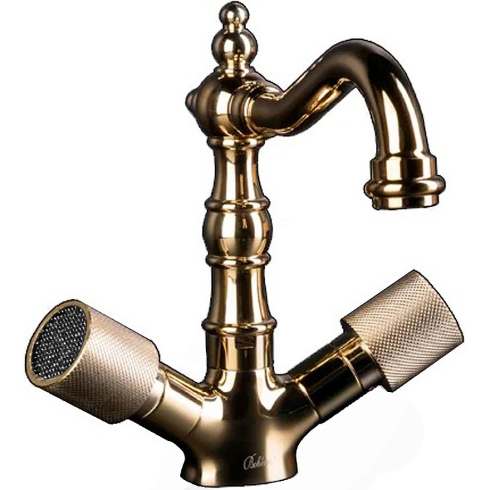 Смеситель для умывальника, высокий black, gold, Boheme Royal cristal - 292-Royal/CRST black