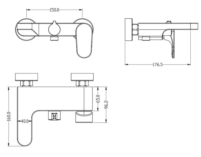 Смеситель для ванны, черный, Spectre Boheme 453-B