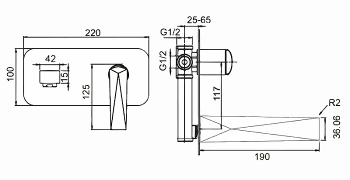 Смеситель для раковины, черный, Venturo Boheme 375-SGM