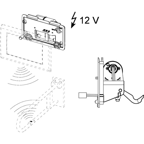 Механизм дистанционного смыва, радио, 220/12 в, planus TECE арт. 9240355