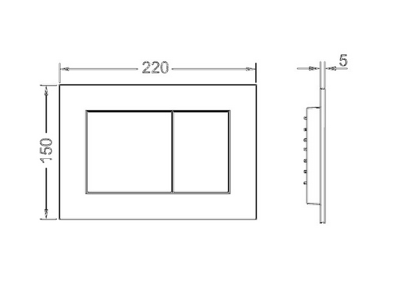 Панель смыва для системы двойного смыва, черный матовый, now TECE арт. 9240407